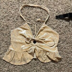 Elegant Cream Halter Top